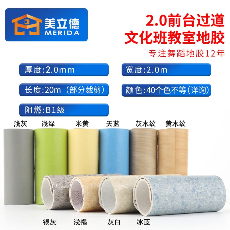 舞蹈地胶舞蹈室练功房排练厅室内幼儿园PVC地胶地垫舞蹈房地板胶