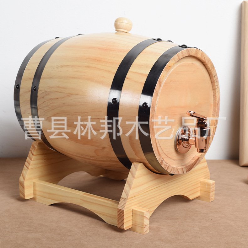 实木酒桶橡木酒吧吧台装饰摆件实木卧式红酒啤酒木桶可印logo