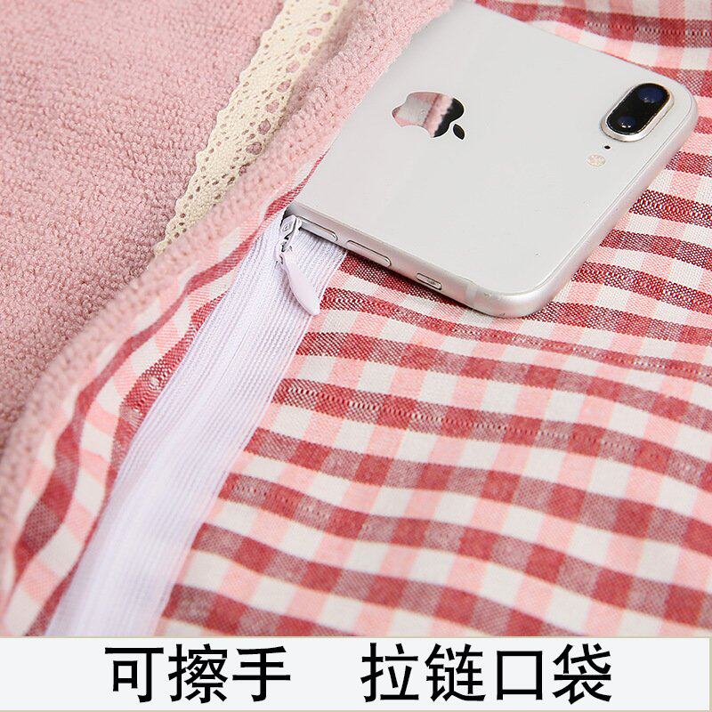 家用围裙厨房防水防油擦手时尚韩版罩衣长袖可爱日系罩衣大人定