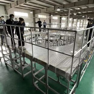 铝型材框架高精度实验平台搭建 工业走台踏步防滑梯 非标