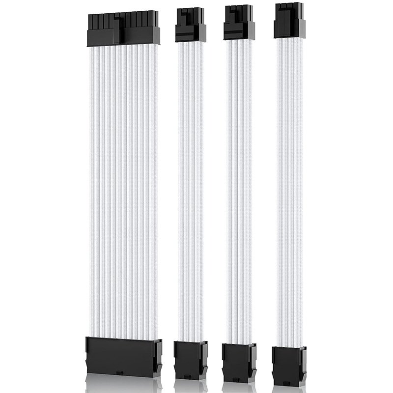 黑色红色白色编网主板24PIN CPU 8PIN 显卡8PIN延长线 30cm 4条装