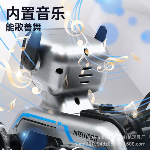 新品儿童遥控车八轮特技机械狗摆臂攀爬越野车电子音乐机器狗玩具