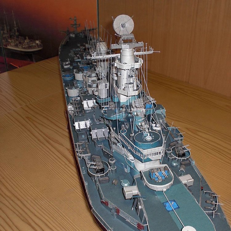 1:280 美国密苏里号战列舰 纸模型 USS MISSOURI军舰 手工DIY