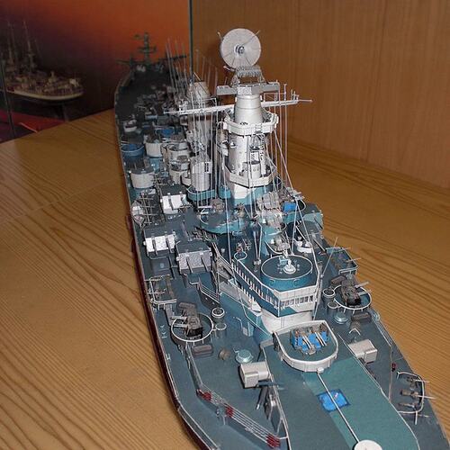1:280 美国密苏里号战列舰 纸模型 USS MISSOURI军舰 手工DIY