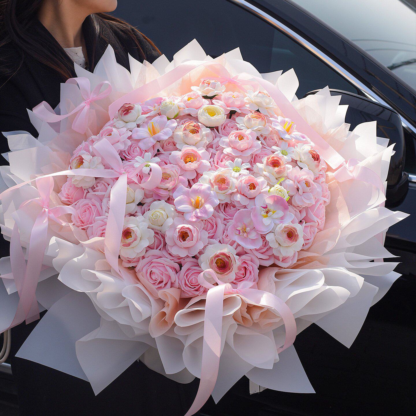 代发香皂玫瑰花仙子之吻仿真花束永生花情人节生日礼物送女友表白