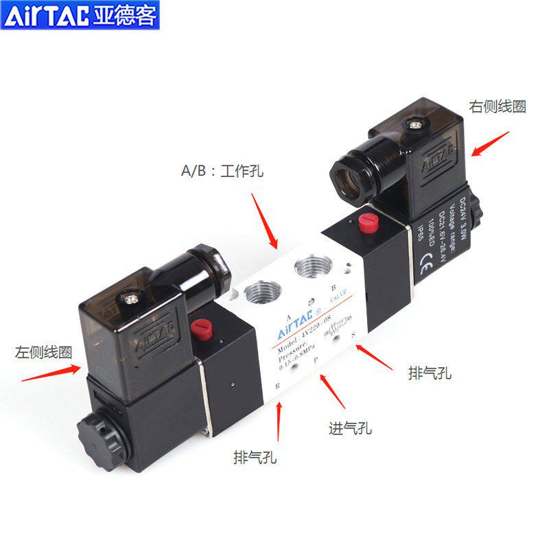 正品亚德客二位五通电磁阀4V430C-15/4V430E-15/4V430P-15电子阀