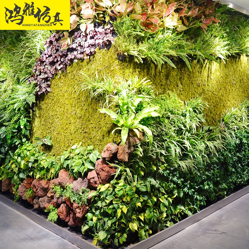 大型仿真植物墙50*100绿植墙塑料假草坪背景墙门头室内花墙装饰