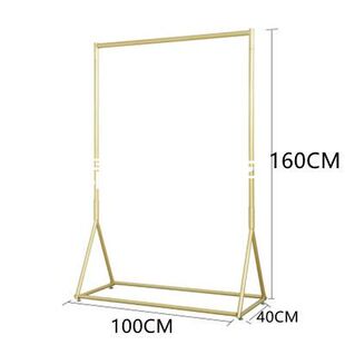 铁艺服装店展示架落地式服装架女装店货架侧挂架正挂架挂衣架金色