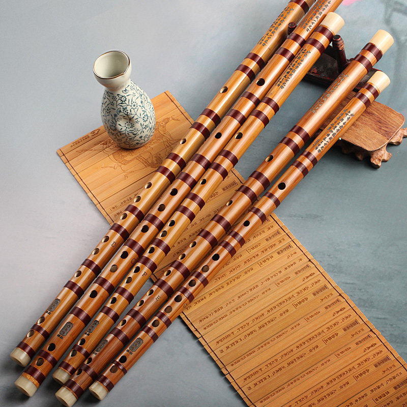 伶吟初学演奏苦竹笛F乐器竹笛专业精制入门e横笛5支装套笛送笛包