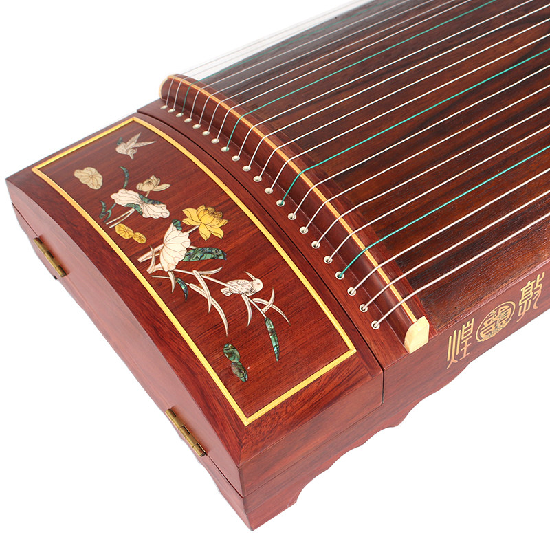 敦煌韵牌特氏古夷苏木古筝天然神韵894l荷花图案 发顺丰