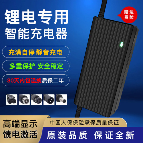 锂电池充电器36V2A电动滑板折叠车24V48V42V3A5A割草机采茶机快充