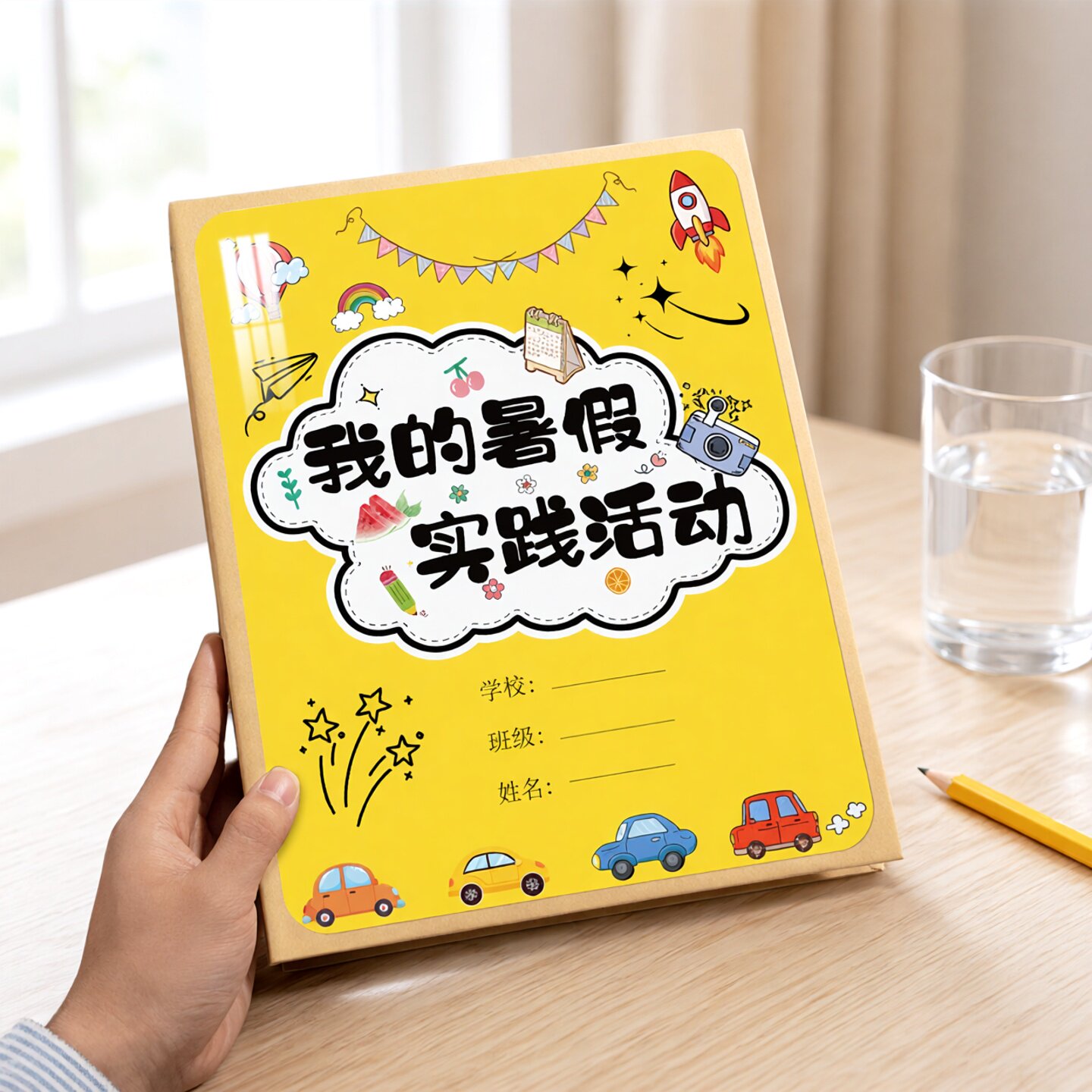 彩绘半成品暑假实践活动手册活页