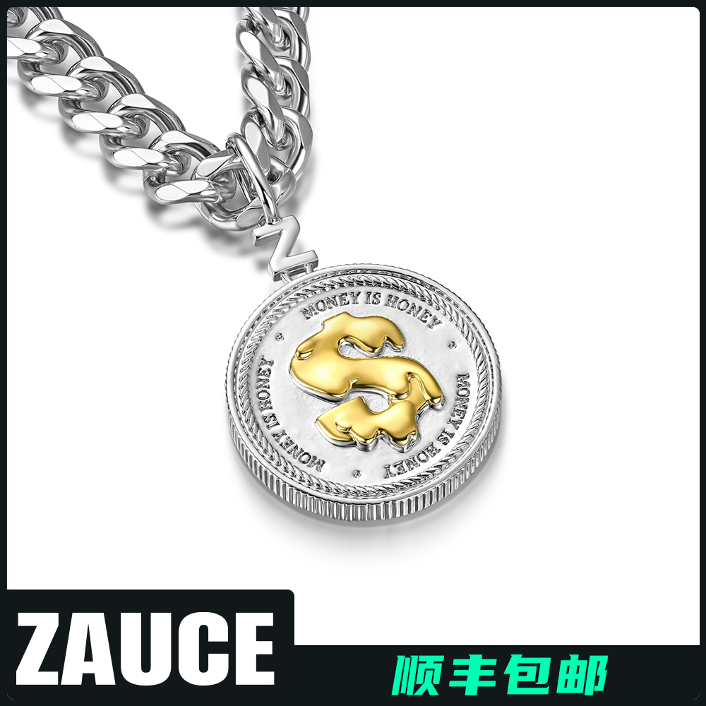 ZAUCE造赐 蜂蜜硬币项链古巴链 高级感潮流配饰电镀K金
