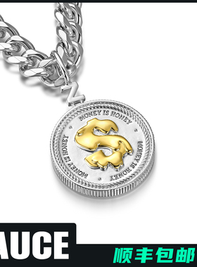ZAUCE造赐 蜂蜜硬币项链古巴链 高级感潮流配饰电镀K金