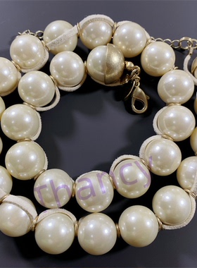 短款百搭奶油米白色珍珠项链