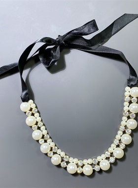 Vintage中古可调节丝带款琉璃珍