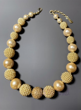 金色人造珍珠项链CAROLEE打标