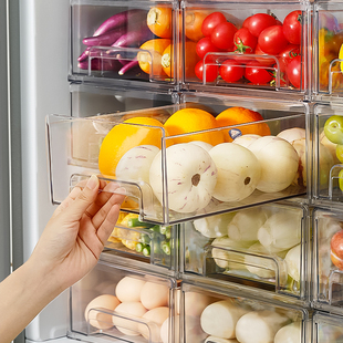 冰箱收纳盒冷冻抽屉式 食品级专用分类冷藏保鲜储物盒厨房整理神器