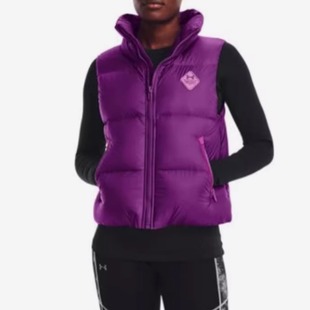 安德玛反季清仓女士秋冬季马甲训练健身轻质保暖跑步运动羽绒背心