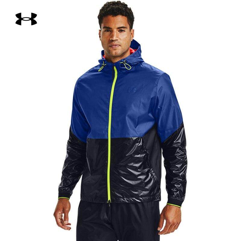 安德玛男连帽皮肤衣拼接外套