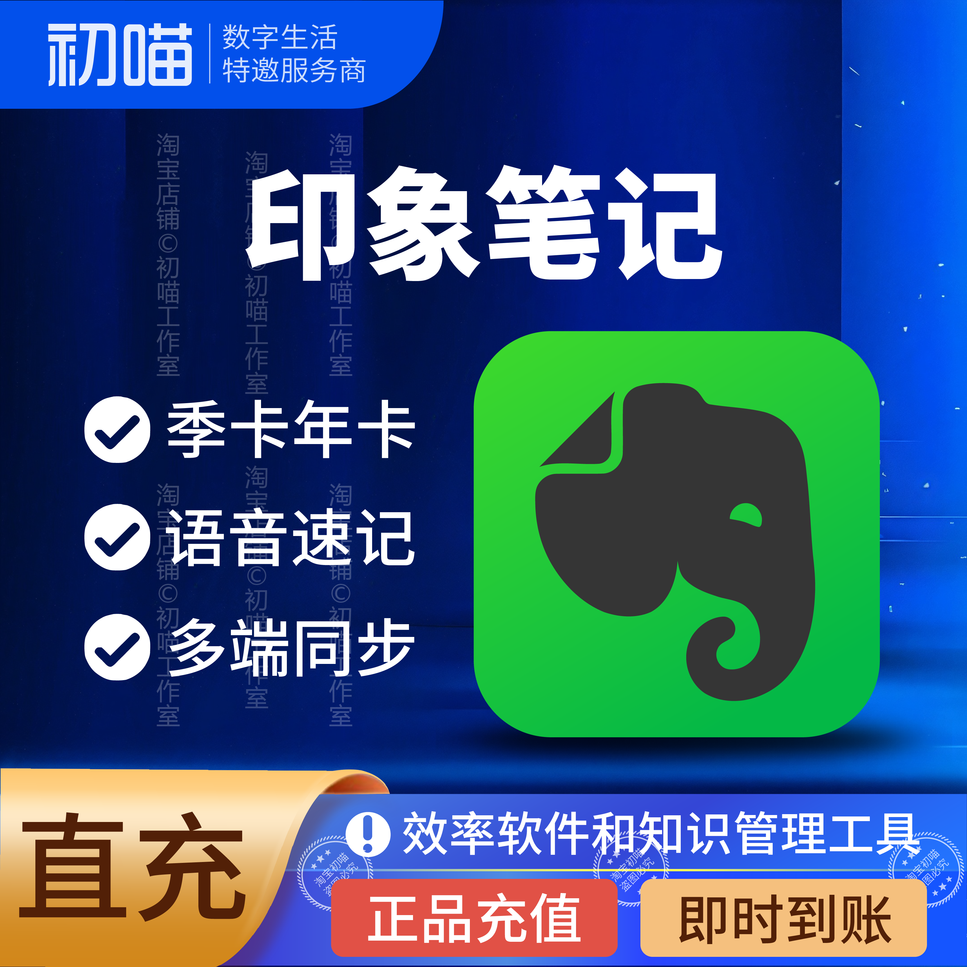 印象笔记高级年卡印象笔记会员月卡专业超级兑换码季卡非EverNote