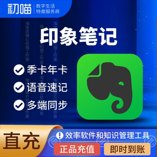 印象笔记高级年卡印象笔记会员月卡专业超级兑换码 卡非EverNote 季