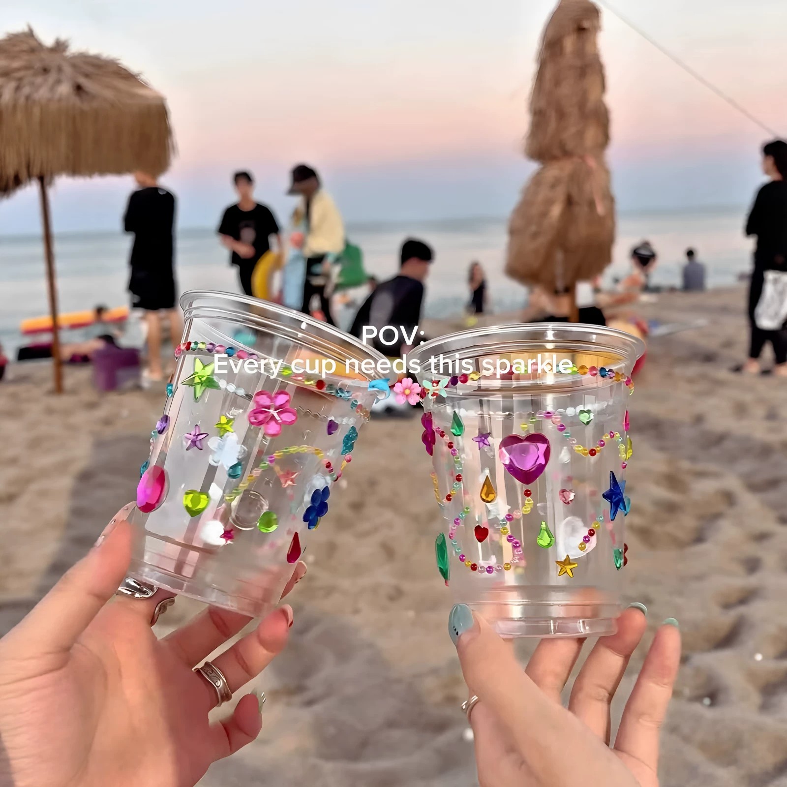 水杯立体彩钻贴纸拍照出片