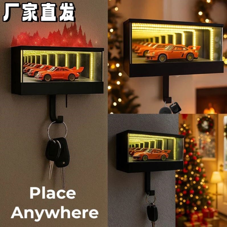 纵深镜面车库钥匙挂架壁挂式装饰