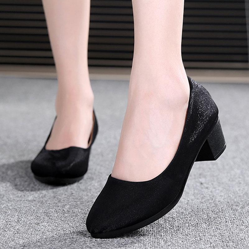 老北京布鞋粗跟工作鞋软底不累脚