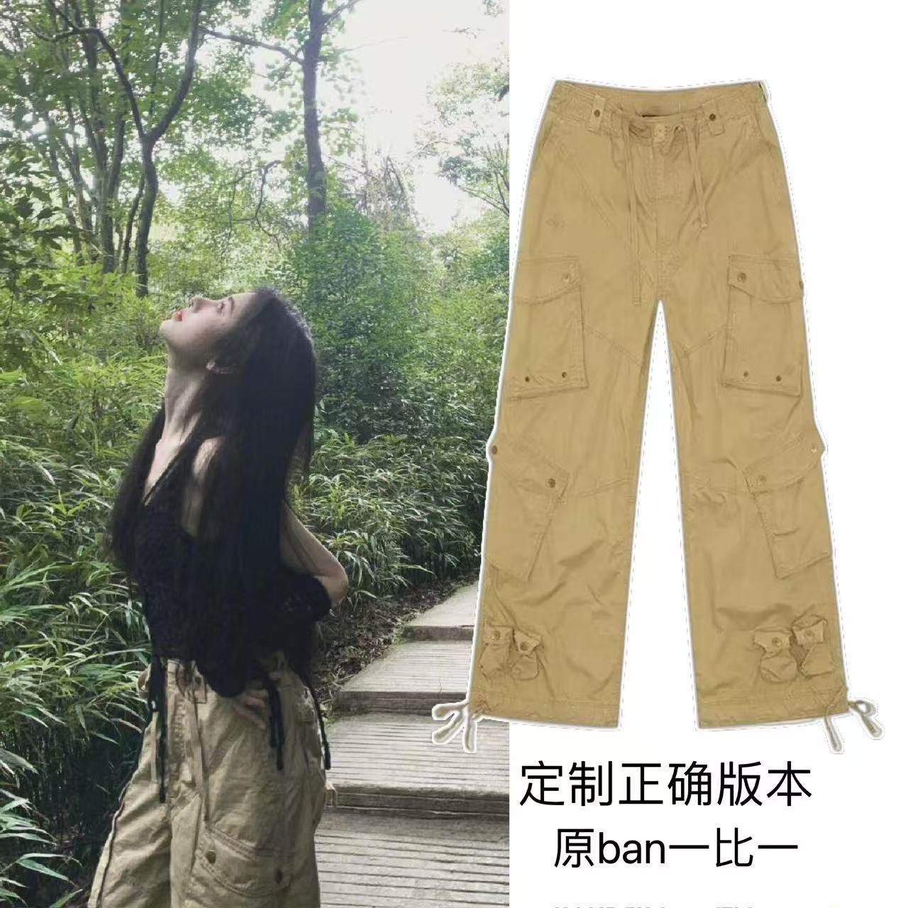 鞠婧祎同款工装裤废土风美拉德抽绳可调节宽松休闲时尚百搭阔腿裤