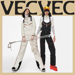 VECVEC滑雪背带裤女3L加厚保暖专业单双板防水防风男款户外连体裤