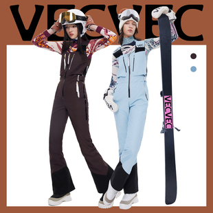 VECVEC背带滑雪裤女款防风防水单双板新款3L滑雪服保暖修身滑雪装