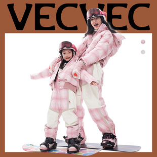 VECVEC新款儿童滑雪服套装女童加厚保暖防风防水户外滑雪衣裤套装