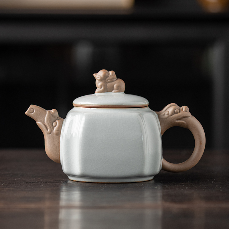 高档茶壶汝窑茶水分离