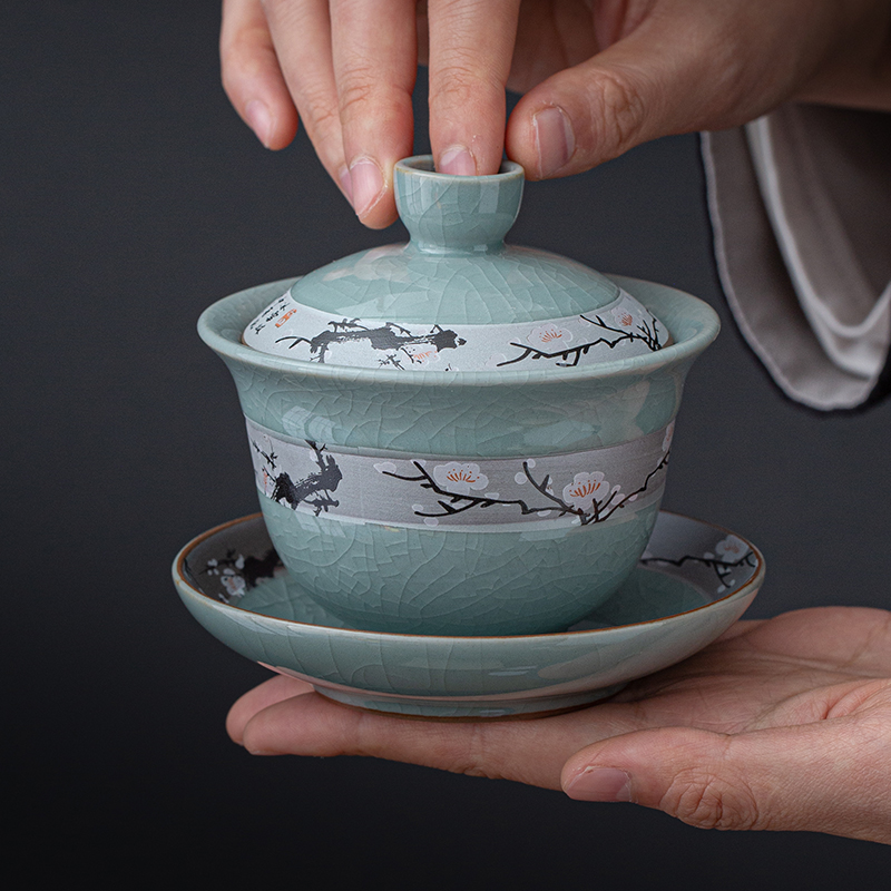 哥窑茶壶盖碗出汤顺畅隔热效果好