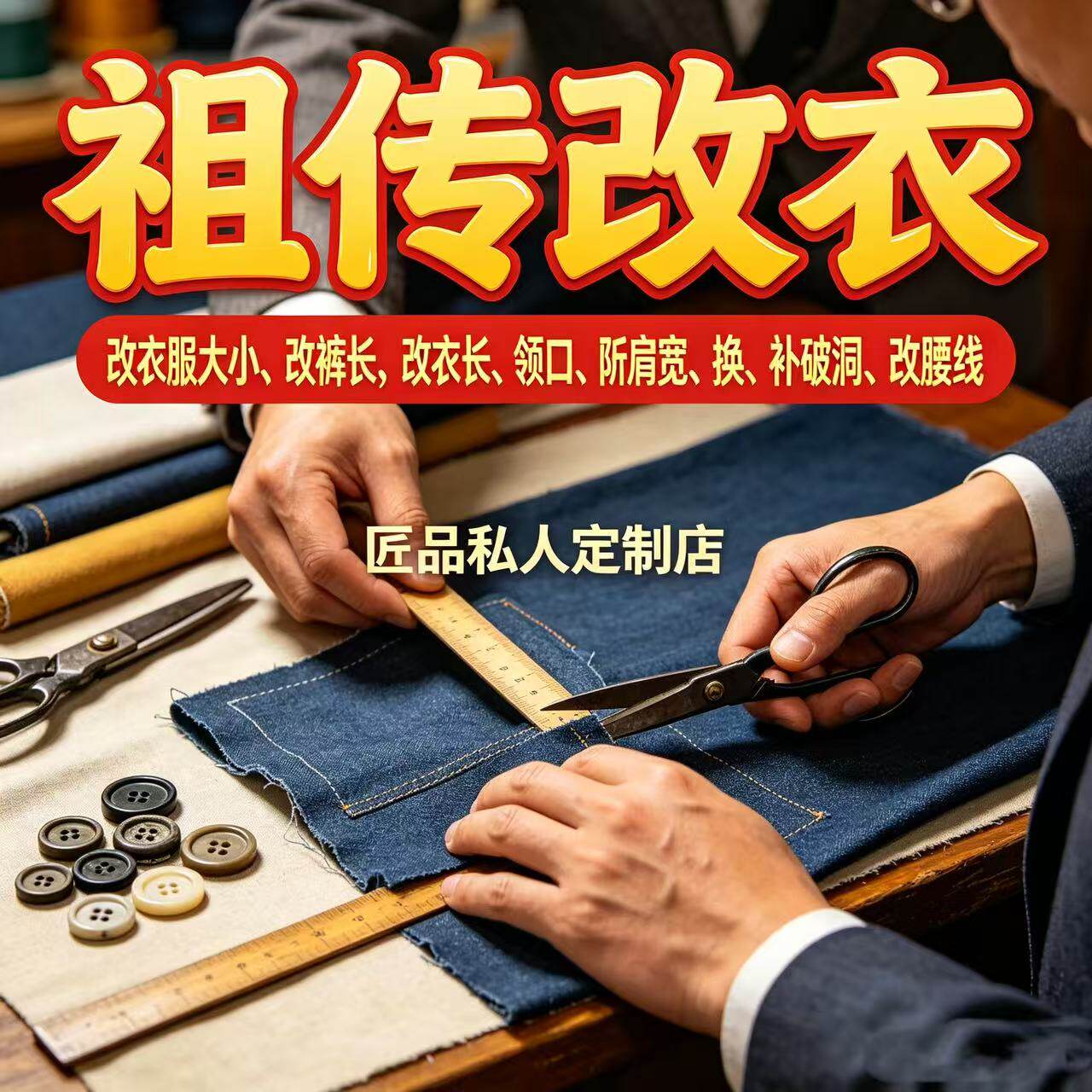 祖传改衣服专业裁缝店连衣裙卫衣工作服/校服/商务服