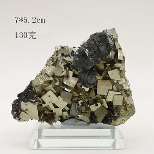 天然新品黄铁矿水晶原石闪锌矿共生标本矿物观赏摆件科普教学