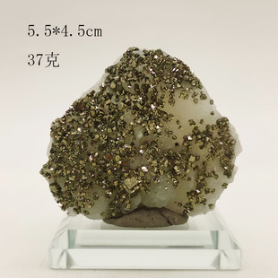 天然河南萤石黄铁矿共生原石矿物标本科普摆件