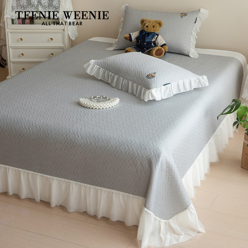 TeenieWeenie超凉感夏季凉席冰丝席三件套提花床裙款可机洗软席子