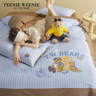 TeenieWeenie可爱小熊印花四件套2026新款 通用 纯棉被套床单四季
