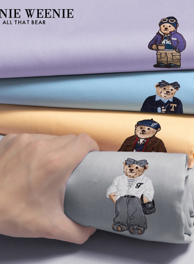 TeenieWeenie小熊纯棉床单单件180x200全棉100单人床笠枕套三件套