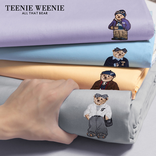 TeenieWeenie小熊纯棉床单单件180x200全棉100单人床笠枕套三件套