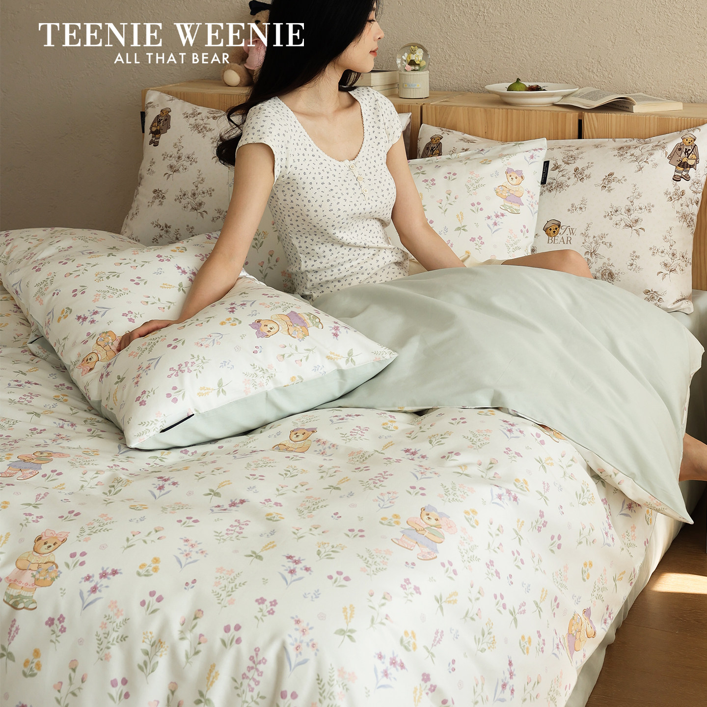 TeenieWeenie小清新田园风纯棉全棉柔软被套四件套被套床单床笠款