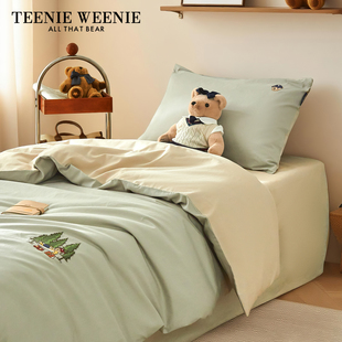 TeenieWeenie小熊全棉水洗棉四件套纯棉刺绣被套床上用品三件套