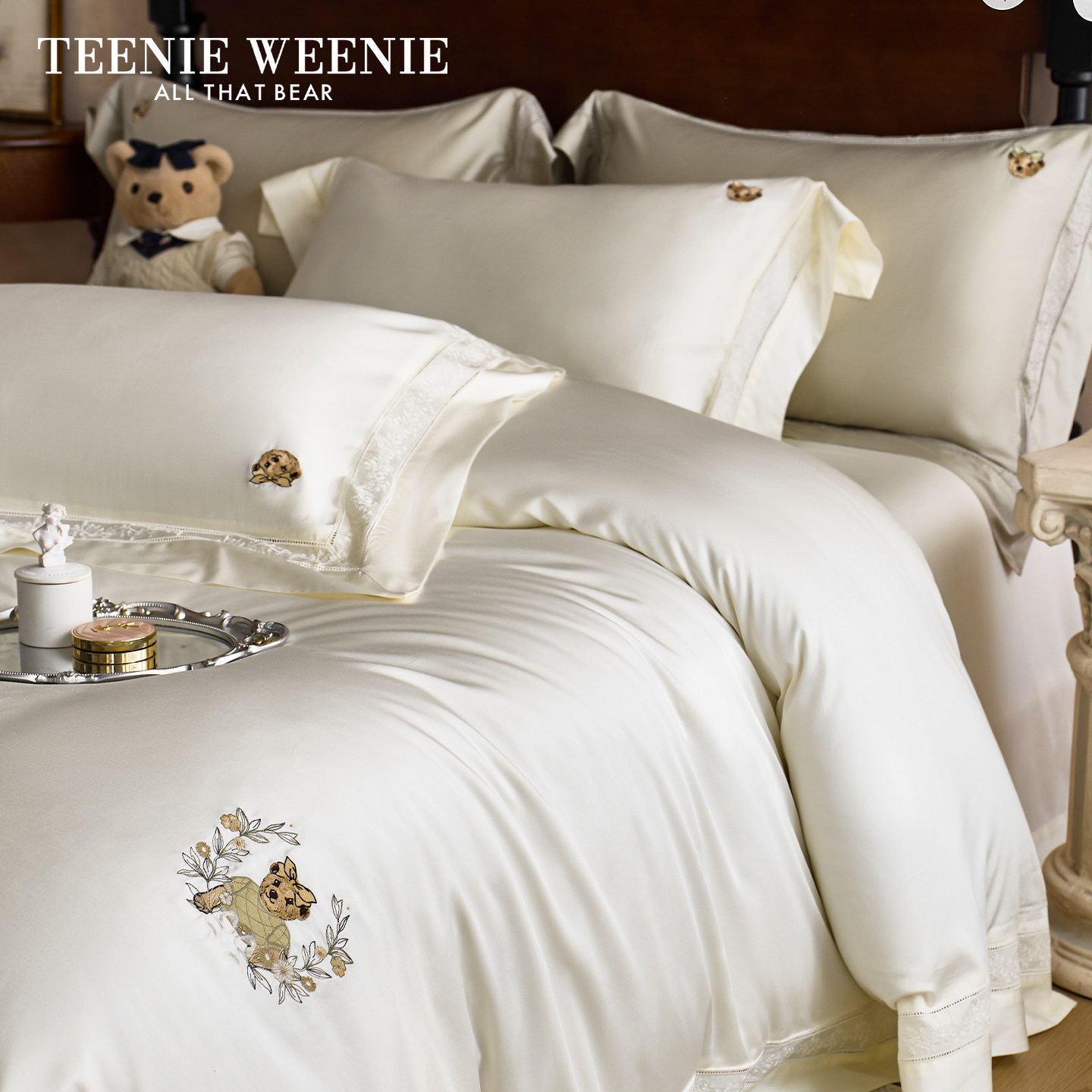 TeenieWeenie轻奢丝滑床上四件套2025新款天丝床单高级感裸睡被套,床上用品,床品套件/四件套/多件套,淘宝优惠券,粉丝福利购,淘宝优惠卷