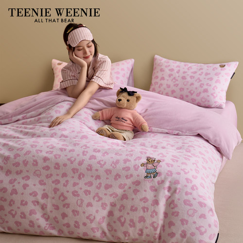 TeenieWeenie粉色豹纹牛奶绒套件
