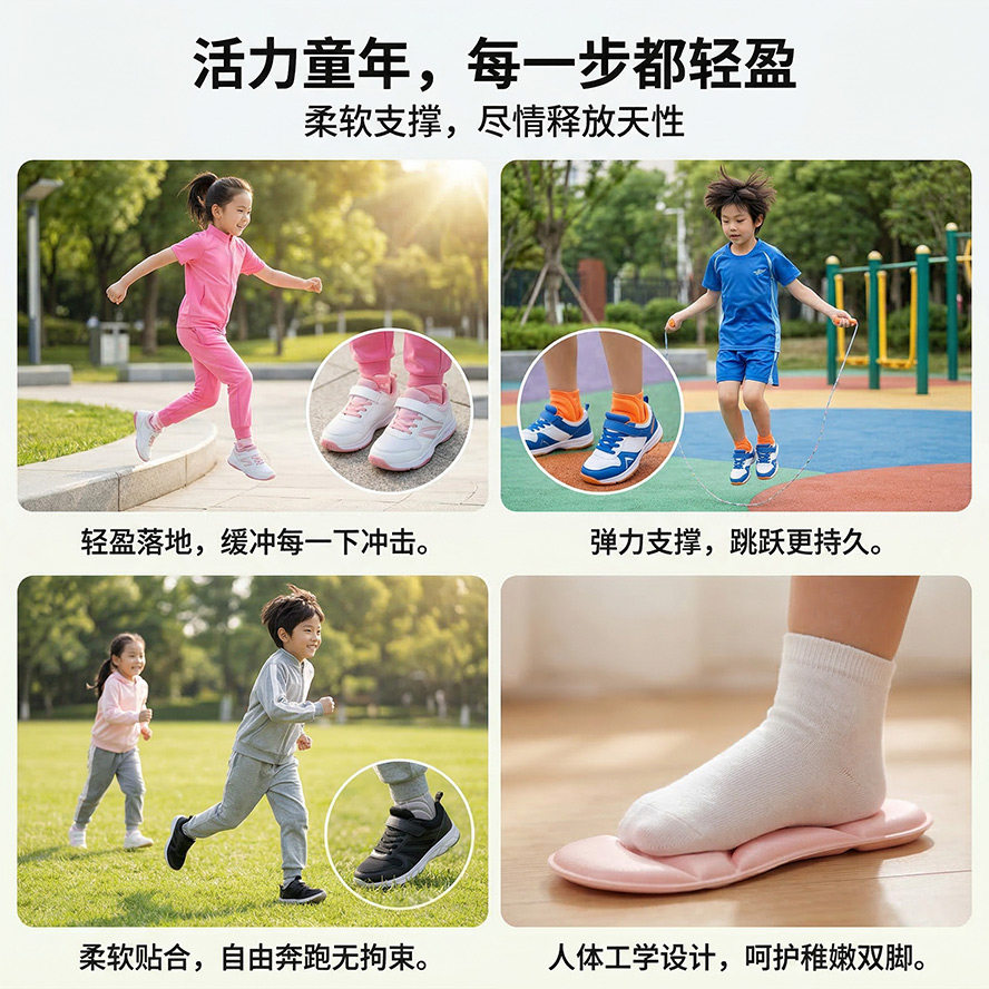 小孩专用儿童鞋垫吸汗防臭运动气垫减震小童男童女童透气可裁剪34