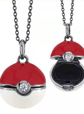 神奇宝贝宠物小精灵皮卡丘姜云升同款精灵球比卡丘吊坠项链动漫卡