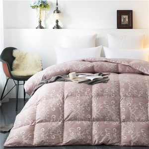 双层四层羽绒被壳被套半成品自充绒纯棉贡缎提花防钻绒毛被芯面料