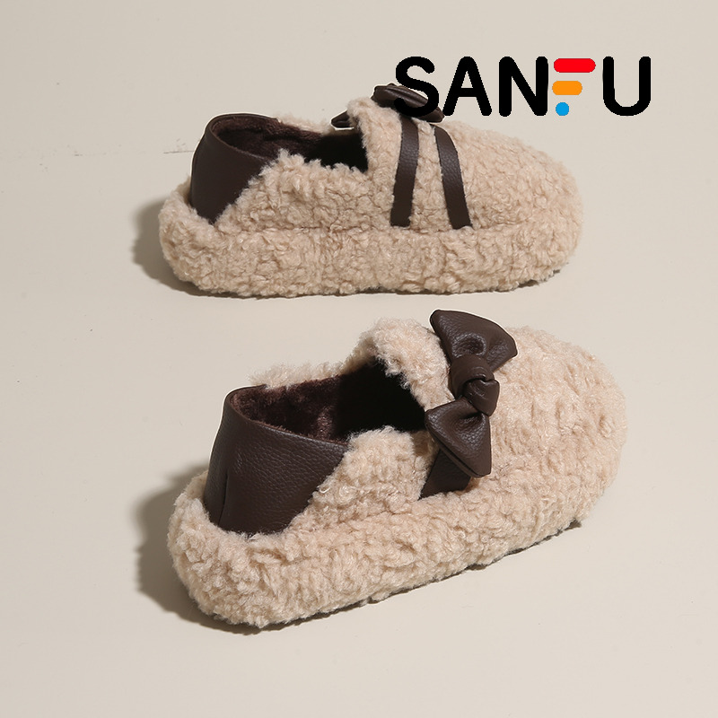 毛毛鞋女加绒两穿棉鞋